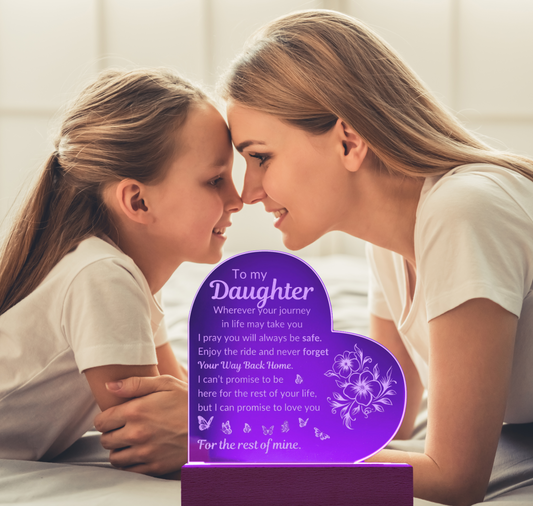 To My Daughter | - Never Forget Your Way Back Home | 3D LED Nightlight w/Love Text | Daughter's Gift | Bedroom Bedside Decoration Atmosphere Night Light | NOT SOLD in stores | US: 2-8 Business Days