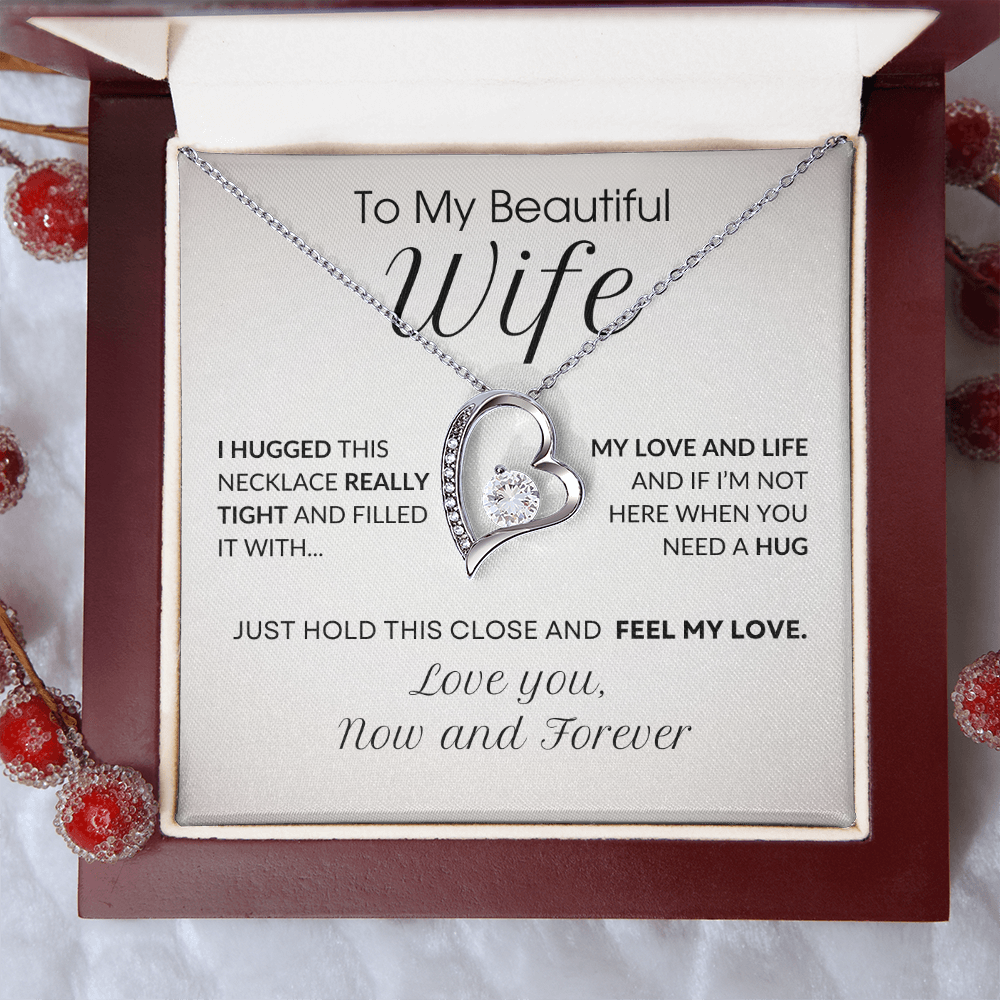 To My Wife - My Love & Live | Forever Love Necklace | Unique Romantic Message Card | Perfect Christmas Gift | Ladies Jewelry Accessories | NOT SOLD in stores | USA: 2-8 Business Days