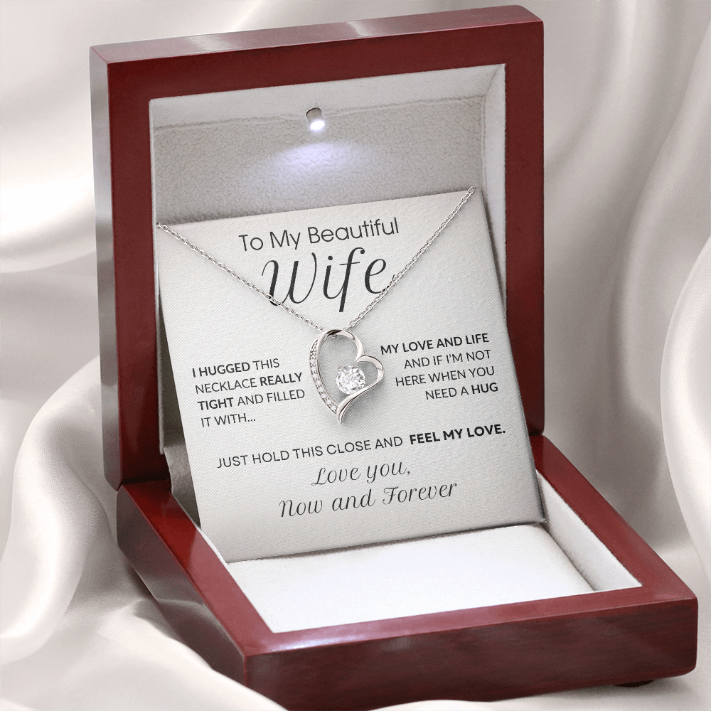 To My Wife - My Love & Live | Forever Love Necklace | Unique Romantic Message Card | Perfect Christmas Gift | Ladies Jewelry Accessories | NOT SOLD in stores | USA: 2-8 Business Days