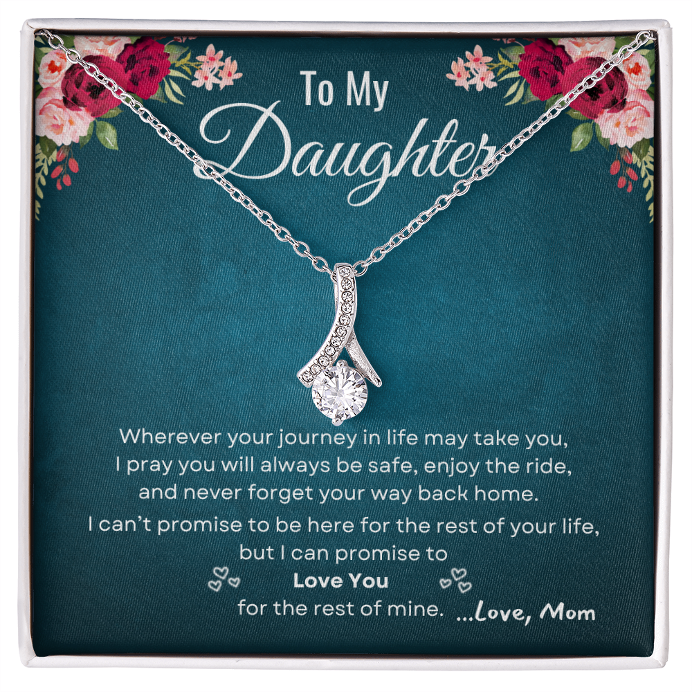 To My Daughter - I Love You | Alluring Beauty Necklace | One-Of-A-Kind Message Card From Mom | NOT SOLD in stores | USA: 2-8 Business Days