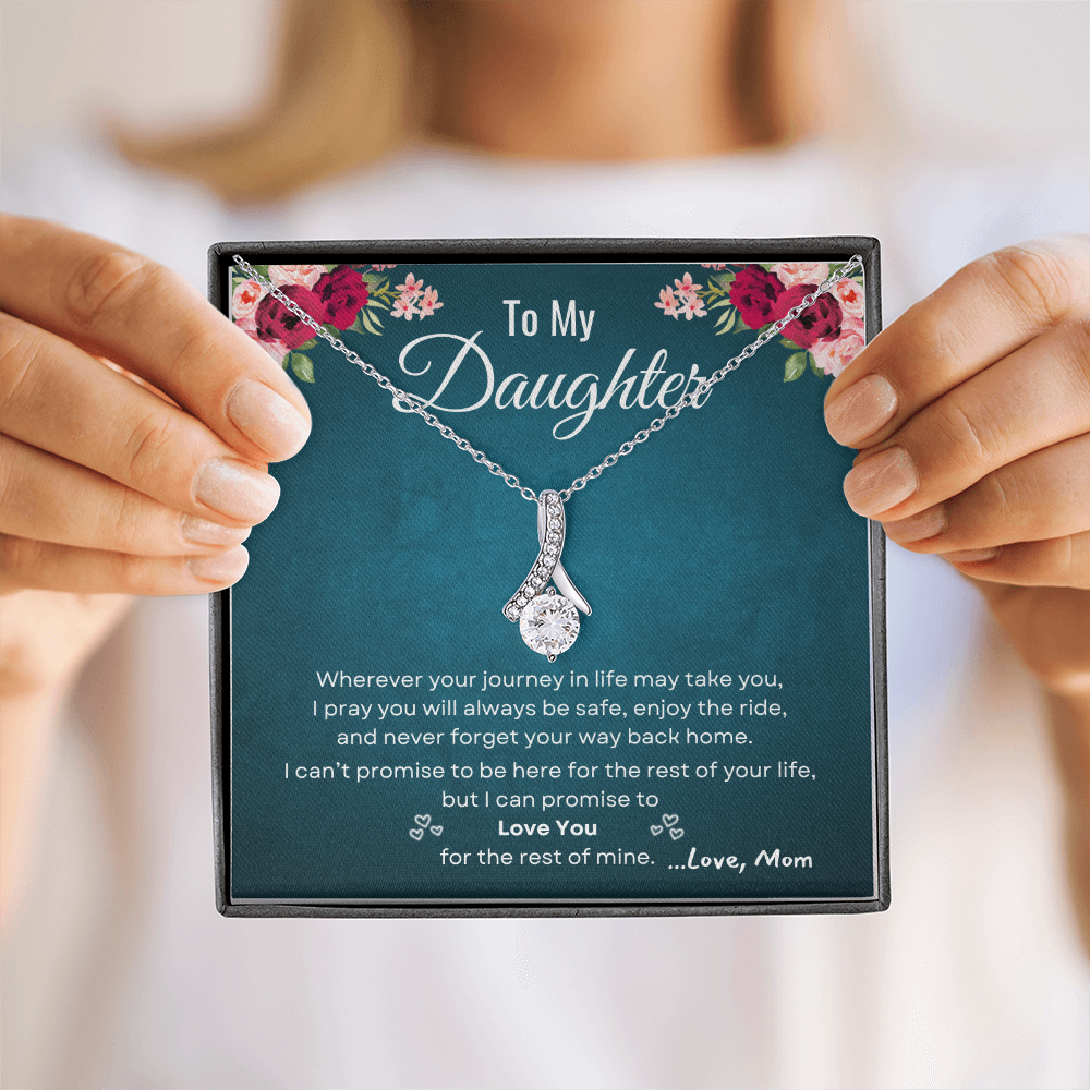 To My Daughter - I Love You | Alluring Beauty Necklace | One-Of-A-Kind Message Card From Mom | NOT SOLD in stores | USA: 2-8 Business Days