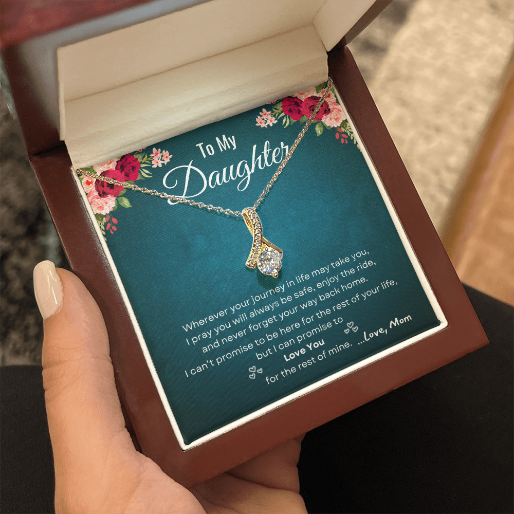 To My Daughter - I Love You | Alluring Beauty Necklace | One-Of-A-Kind Message Card From Mom | NOT SOLD in stores | USA: 2-8 Business Days