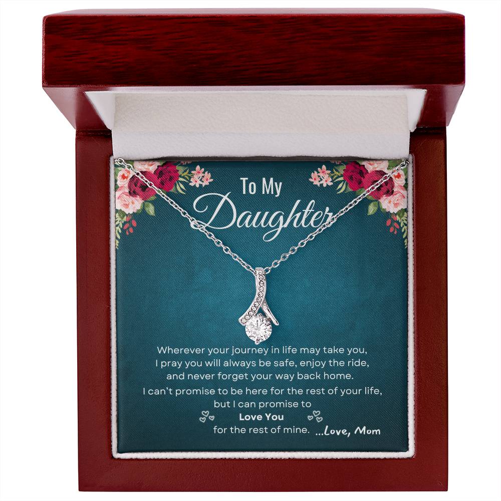 To My Daughter - I Love You | Alluring Beauty Necklace | One-Of-A-Kind Message Card From Mom | NOT SOLD in stores | USA: 2-8 Business Days