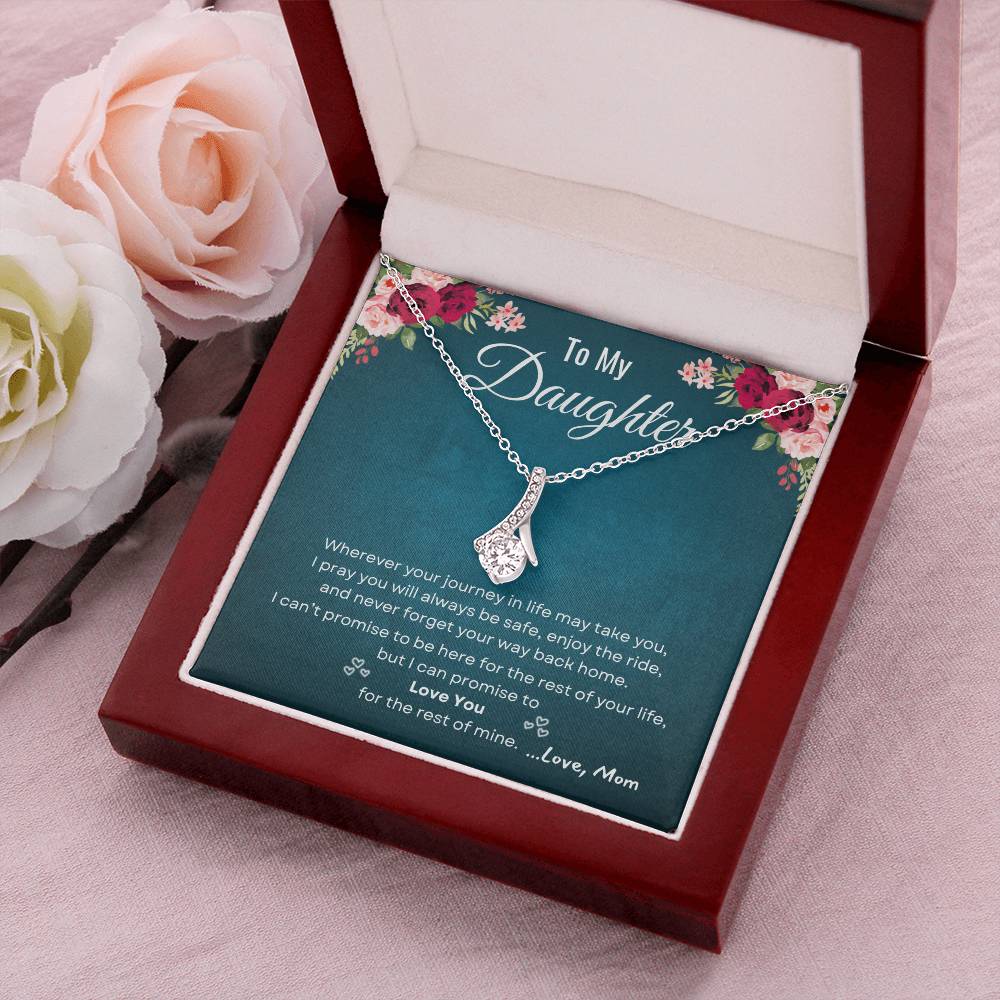 To My Daughter - I Love You | Alluring Beauty Necklace | One-Of-A-Kind Message Card From Mom | NOT SOLD in stores | USA: 2-8 Business Days