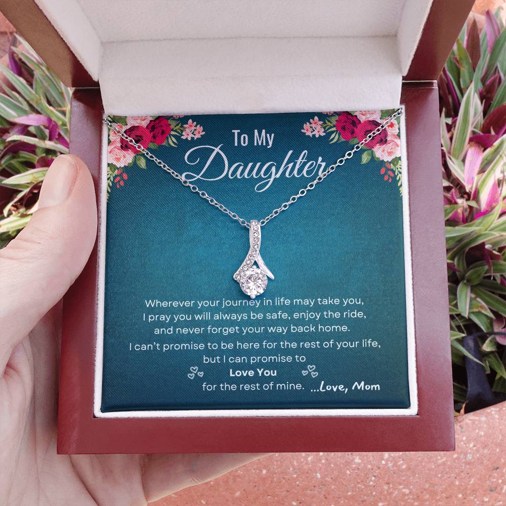 To My Daughter - I Love You | Alluring Beauty Necklace | One-Of-A-Kind Message Card From Mom | NOT SOLD in stores | USA: 2-8 Business Days