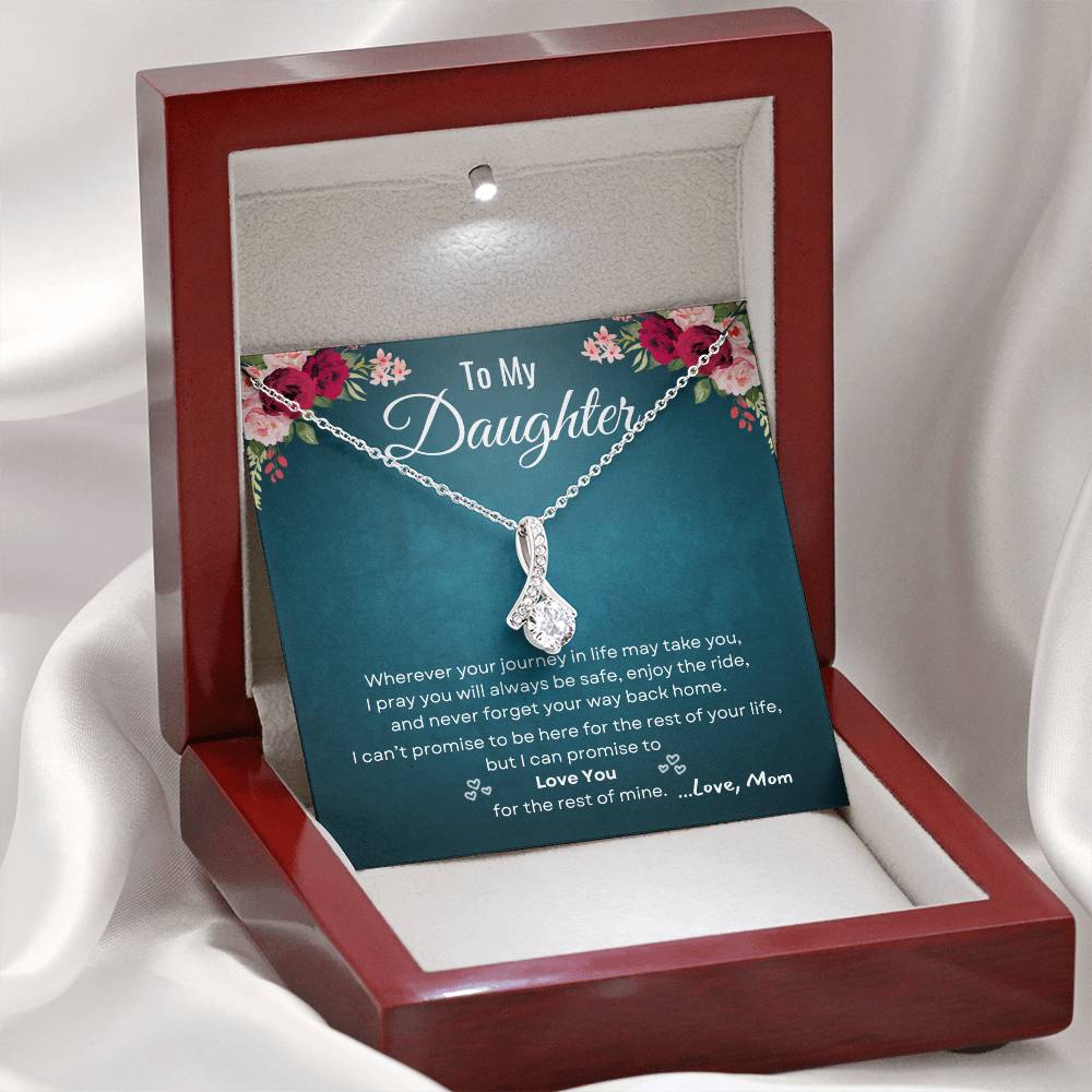 To My Daughter - I Love You | Alluring Beauty Necklace | One-Of-A-Kind Message Card From Mom | NOT SOLD in stores | USA: 2-8 Business Days