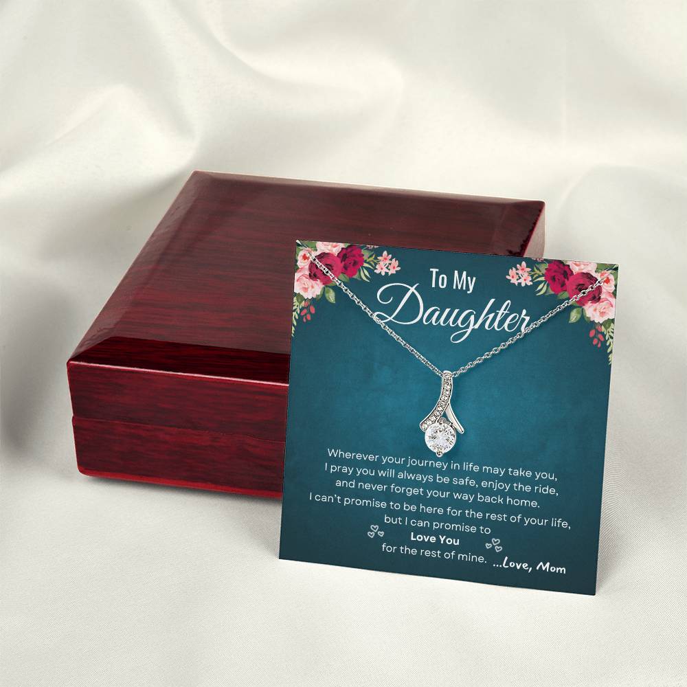 To My Daughter - I Love You | Alluring Beauty Necklace | One-Of-A-Kind Message Card From Mom | NOT SOLD in stores | USA: 2-8 Business Days