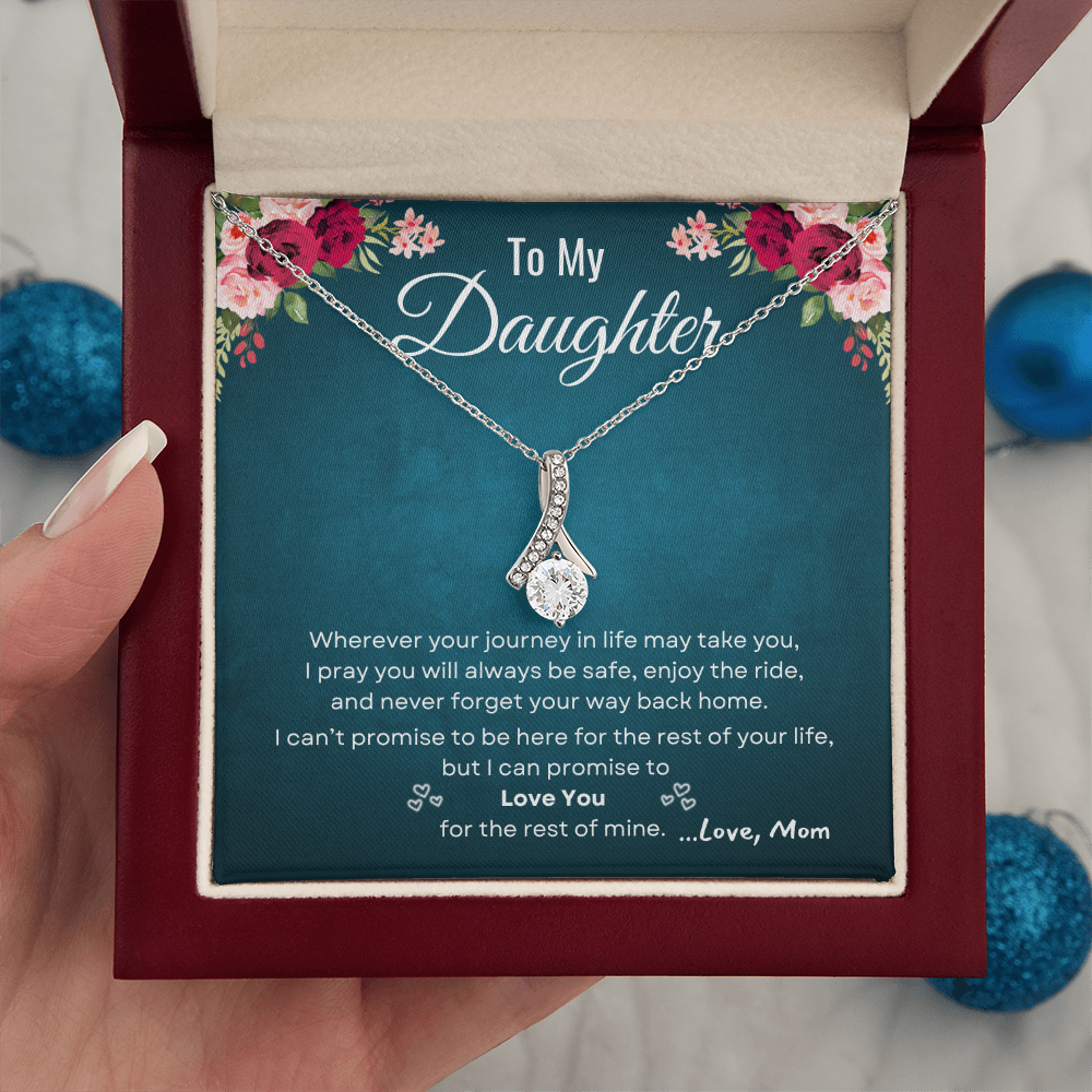 To My Daughter - I Love You | Alluring Beauty Necklace | One-Of-A-Kind Message Card From Mom | NOT SOLD in stores | USA: 2-8 Business Days