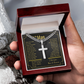 My Man - My Inspiration | Cuban Chain & Cross  | Unique Message Card | Perfect Valentines Gift | Mens Jewelry Accessories | NOT SOLD in stores | USA: 2-8 Business Days