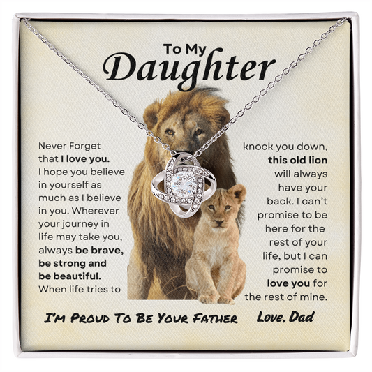 My Daughter - I'm Proud of You | Love Knot Necklace | Unique Message Card | Perfect Valentines Gift | Ladies Jewelry Accessories | NOT SOLD in stores | USA: 2-8 Business Days