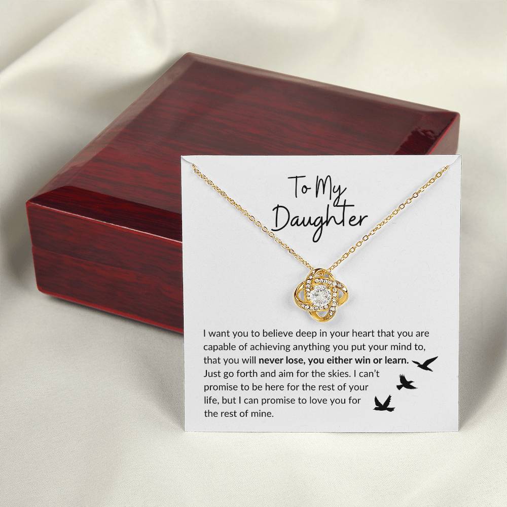 My Daughter -  You Can Achieve Anything | Love Knot Necklace | Unique Message Card | Perfect Valentines Gift | Ladies Jewelry Accessories | NOT SOLD in stores | USA: 2-8 Business Days