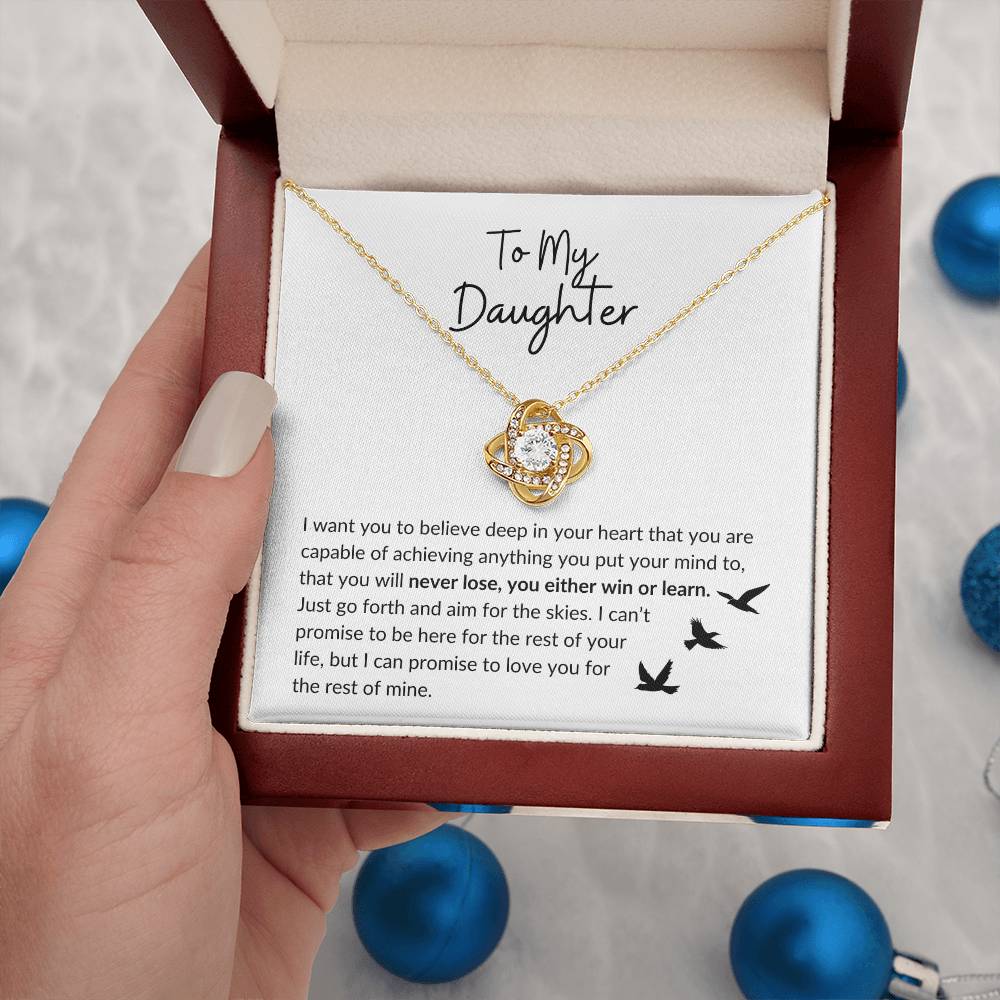 My Daughter -  You Can Achieve Anything | Love Knot Necklace | Unique Message Card | Perfect Valentines Gift | Ladies Jewelry Accessories | NOT SOLD in stores | USA: 2-8 Business Days