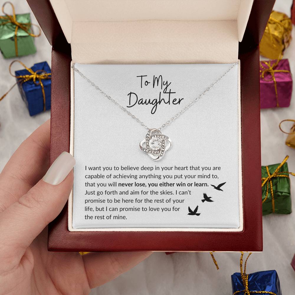 My Daughter -  You Can Achieve Anything | Love Knot Necklace | Unique Message Card | Perfect Valentines Gift | Ladies Jewelry Accessories | NOT SOLD in stores | USA: 2-8 Business Days