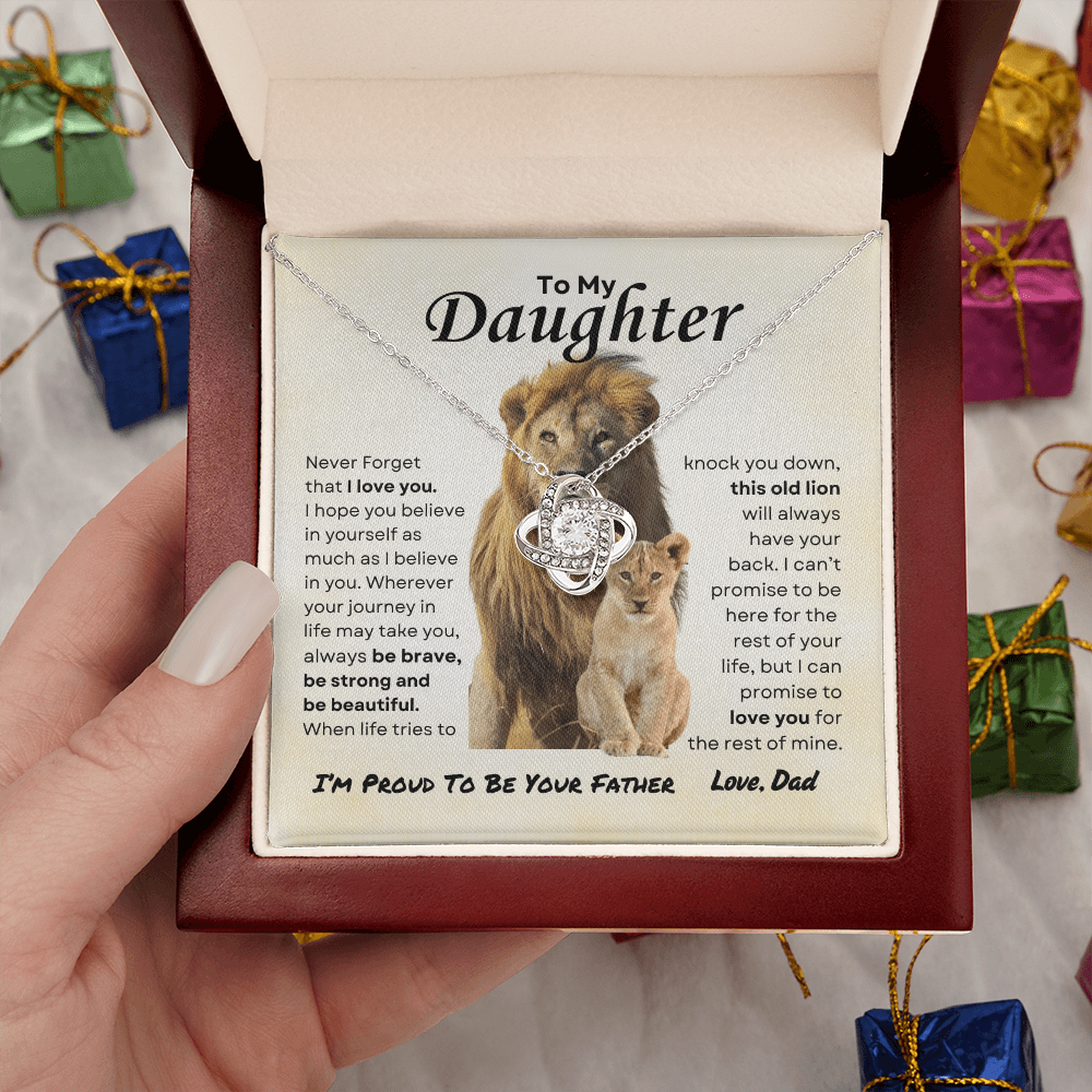 My Daughter - I'm Proud of You | Love Knot Necklace | Unique Message Card | Perfect Valentines Gift | Ladies Jewelry Accessories | NOT SOLD in stores | USA: 2-8 Business Days