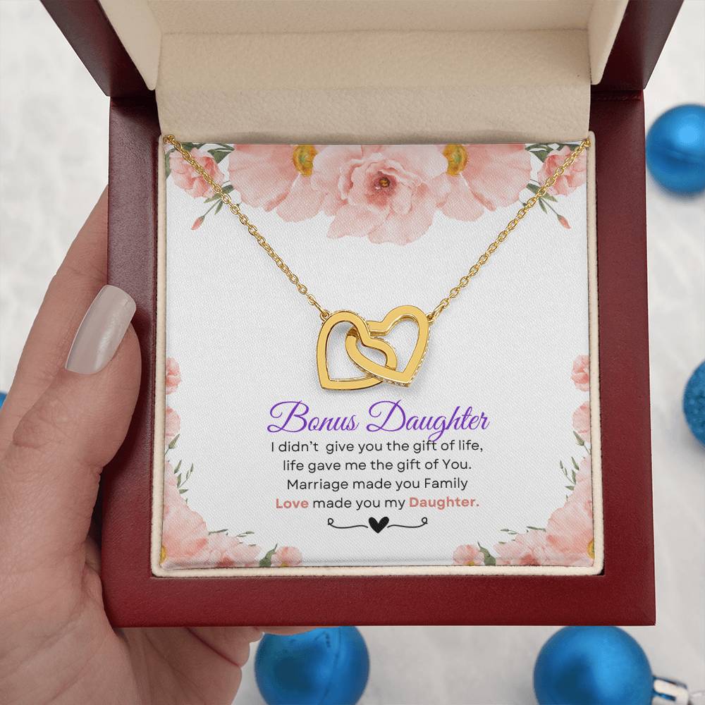 Bonus Daughter - The Gift of You |  Love Knot Necklace | Unique Message Card | Perfect Valentines Gift | Ladies Jewelry Accessories | NOT SOLD in stores | USA: 2-8 Business Days