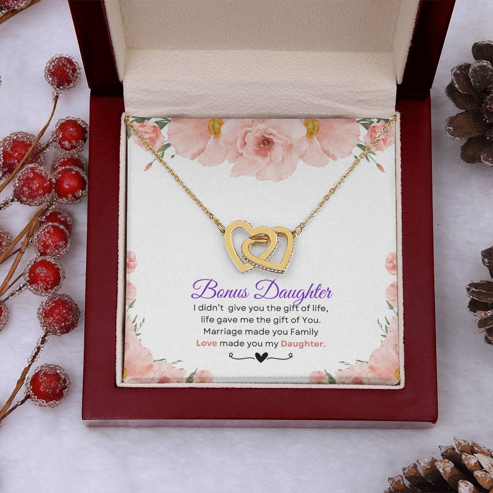 Bonus Daughter - The Gift of You |  Love Knot Necklace | Unique Message Card | Perfect Valentines Gift | Ladies Jewelry Accessories | NOT SOLD in stores | USA: 2-8 Business Days