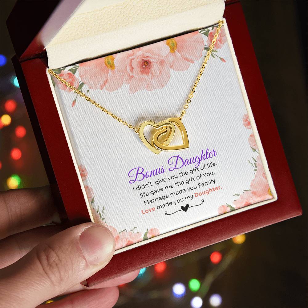 Bonus Daughter - The Gift of You |  Love Knot Necklace | Unique Message Card | Perfect Valentines Gift | Ladies Jewelry Accessories | NOT SOLD in stores | USA: 2-8 Business Days