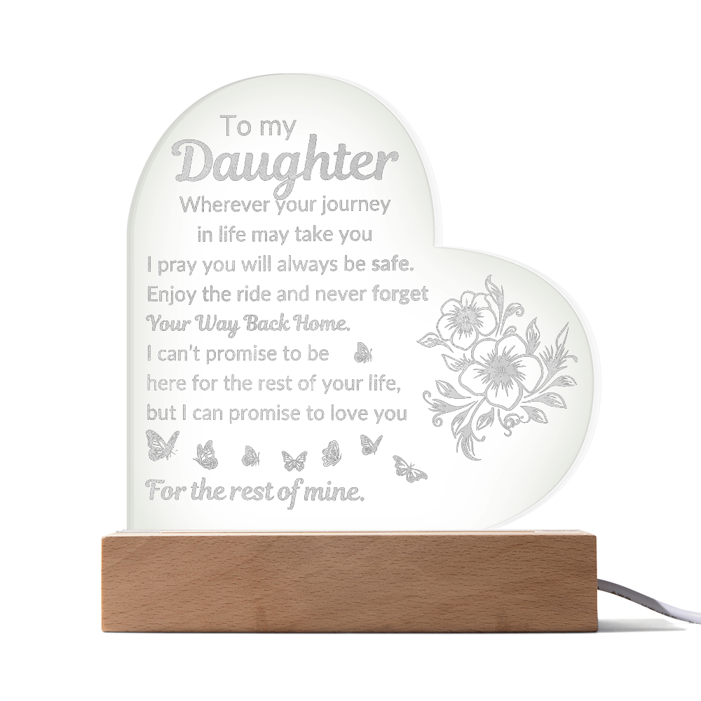 To My Daughter | - Never Forget Your Way Back Home | 3D LED Nightlight w/Love Text | Daughter's Gift | Bedroom Bedside Decoration Atmosphere Night Light | NOT SOLD in stores | US: 2-8 Business Days