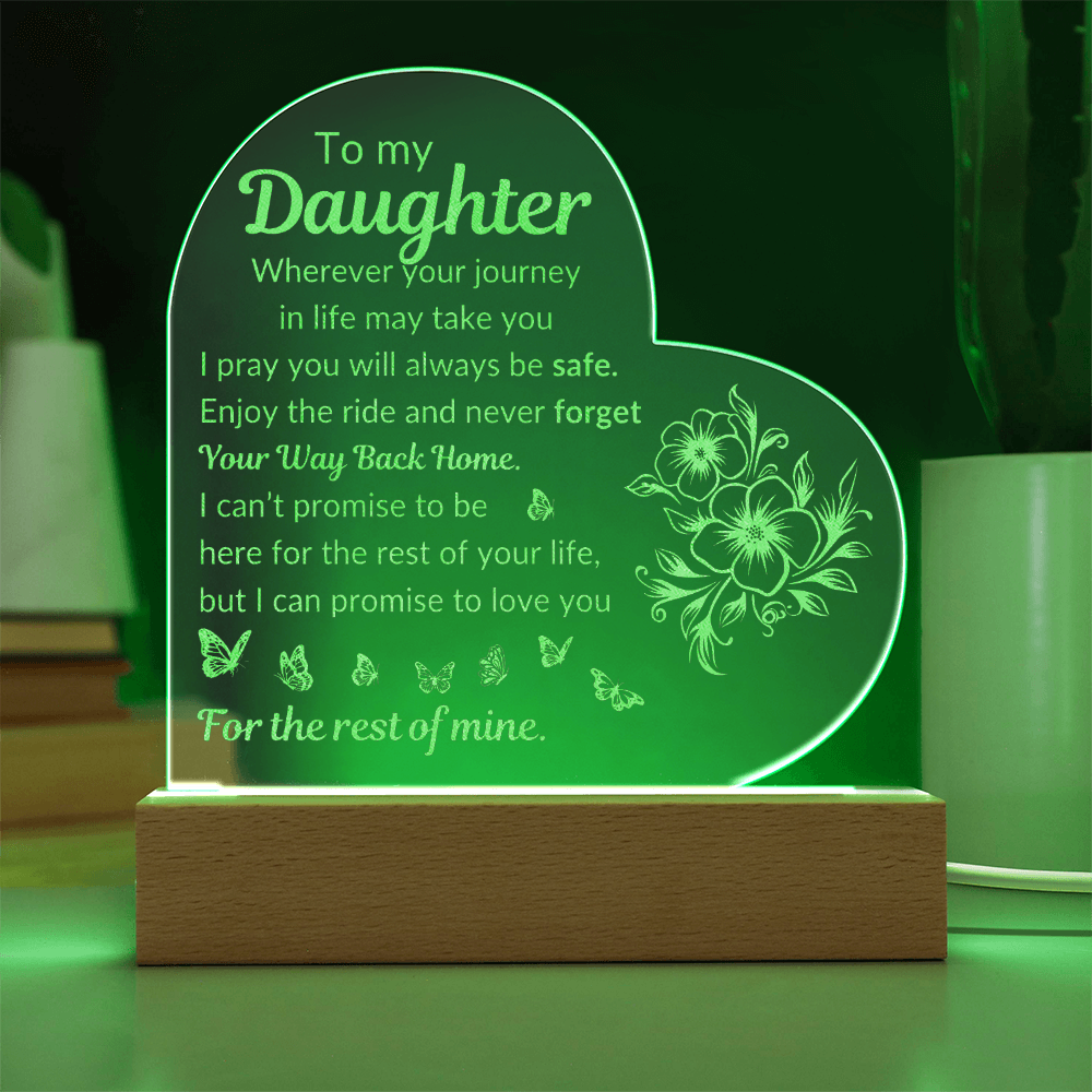 To My Daughter | - Never Forget Your Way Back Home | 3D LED Nightlight w/Love Text | Daughter's Gift | Bedroom Bedside Decoration Atmosphere Night Light | NOT SOLD in stores | US: 2-8 Business Days