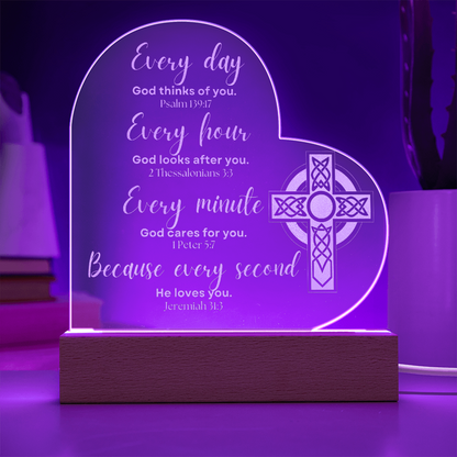 God Loves You | 3D LED Nightlight with Bible Scripture | Bedroom Bedside Decoration Atmosphere Night Light | One-Of-A-Kind | NOT SOLD in stores | US: 2-8 Business Days