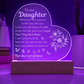 To My Daughter | - Never Forget Your Way Back Home | 3D LED Nightlight w/Love Text | Daughter's Gift | Bedroom Bedside Decoration Atmosphere Night Light | NOT SOLD in stores | US: 2-8 Business Days