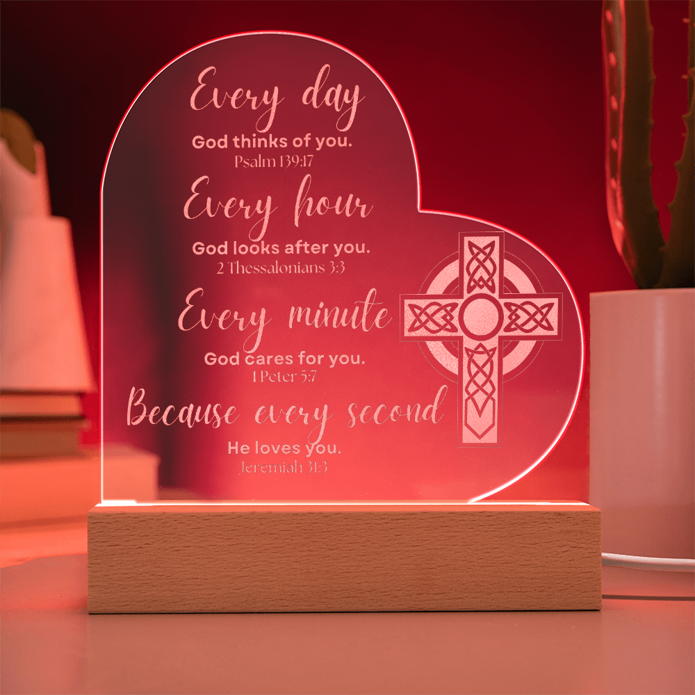 God Loves You | 3D LED Nightlight with Bible Scripture | Bedroom Bedside Decoration Atmosphere Night Light | One-Of-A-Kind | NOT SOLD in stores | US: 2-8 Business Days