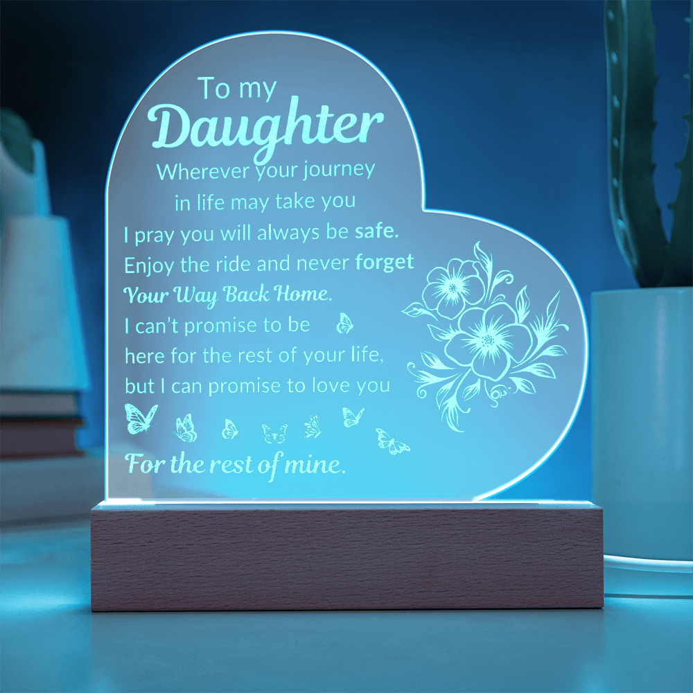 To My Daughter | - Never Forget Your Way Back Home | 3D LED Nightlight w/Love Text | Daughter's Gift | Bedroom Bedside Decoration Atmosphere Night Light | NOT SOLD in stores | US: 2-8 Business Days