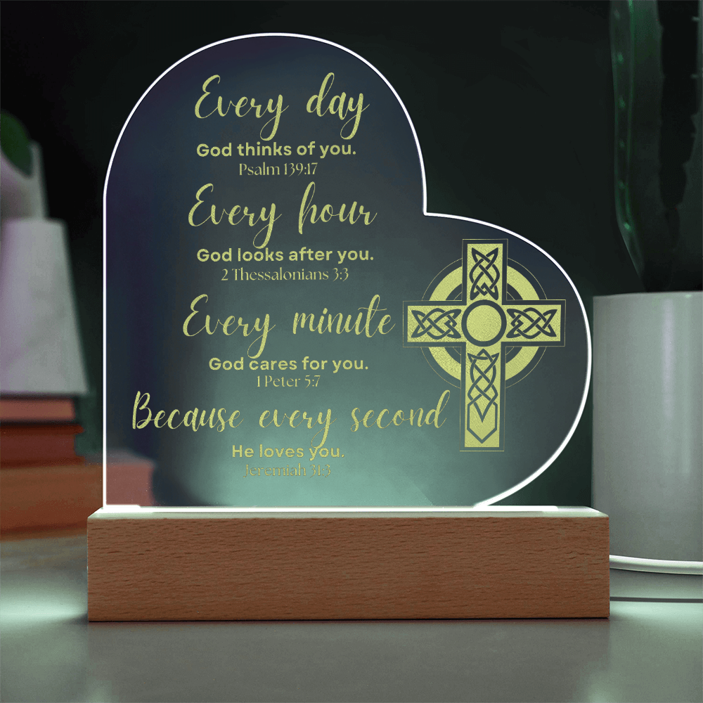 God Loves You | 3D LED Nightlight with Bible Scripture | Bedroom Bedside Decoration Atmosphere Night Light | One-Of-A-Kind | NOT SOLD in stores | US: 2-8 Business Days