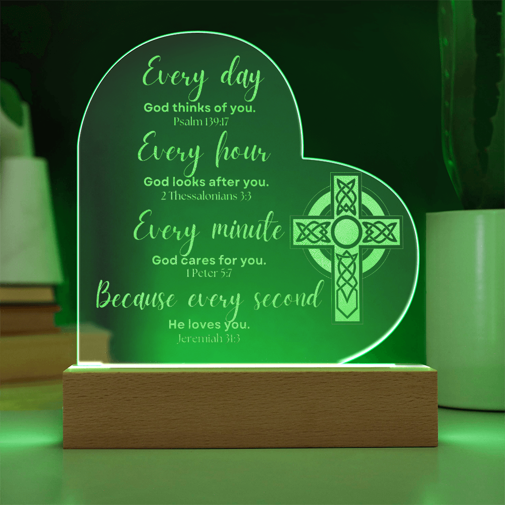 God Loves You | 3D LED Nightlight with Bible Scripture | Bedroom Bedside Decoration Atmosphere Night Light | One-Of-A-Kind | NOT SOLD in stores | US: 2-8 Business Days