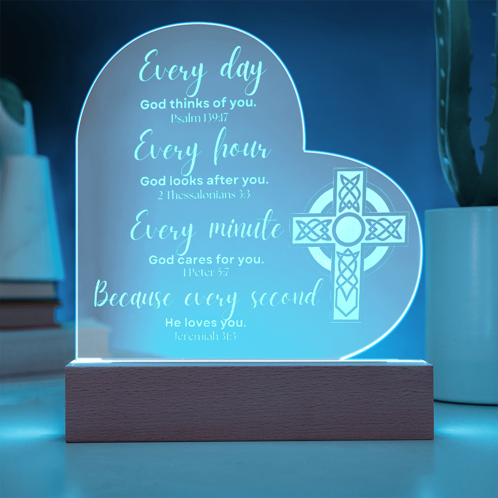 God Loves You | 3D LED Nightlight with Bible Scripture | Bedroom Bedside Decoration Atmosphere Night Light | One-Of-A-Kind | NOT SOLD in stores | US: 2-8 Business Days