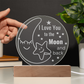 I love You To The Moon And Back | 3D LED Nightlight w/Love Text | Son / Daughter / Love One's Gift | Bedroom Bedside Decoration Atmosphere Night Light
