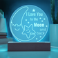 I love You To The Moon And Back | 3D LED Nightlight w/Love Text | Son / Daughter / Love One's Gift | Bedroom Bedside Decoration Atmosphere Night Light