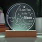 I love You To The Moon And Back | 3D LED Nightlight w/Love Text | Son / Daughter / Love One's Gift | Bedroom Bedside Decoration Atmosphere Night Light