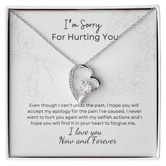 I'm Sorry - Forgive Me | Forever Love Necklace | Unique Apology Message Card | Perfect Christmas Gift | Ladies Jewelry Accessories | NOT SOLD in stores | USA: 2-8 Business Days