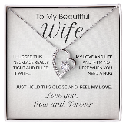 To My Wife - My Love & Live | Forever Love Necklace | Unique Romantic Message Card | Perfect Christmas Gift | Ladies Jewelry Accessories | NOT SOLD in stores | USA: 2-8 Business Days