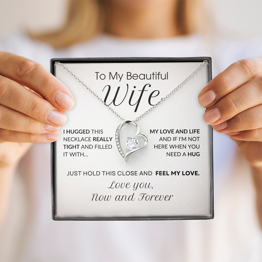 To My Wife - My Love & Live | Forever Love Necklace | Unique Romantic Message Card | Perfect Christmas Gift | Ladies Jewelry Accessories | NOT SOLD in stores | USA: 2-8 Business Days